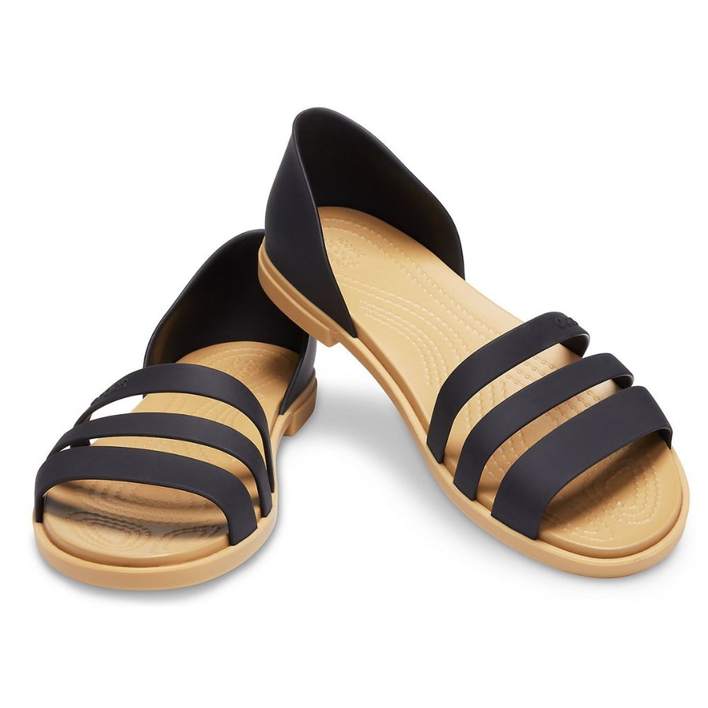 Crocs Black Tulum Open Flat